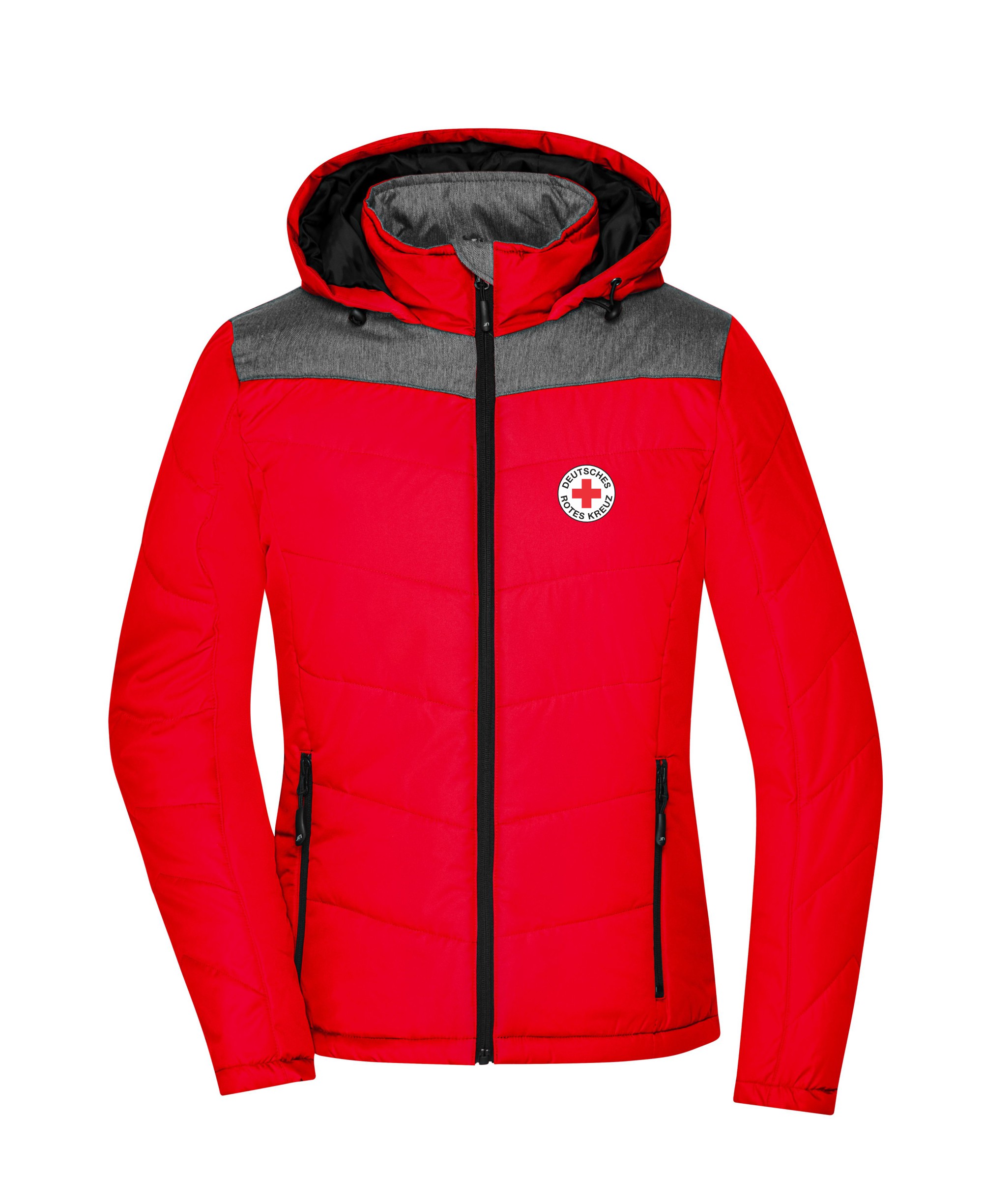 Winterjacke Damen und Herren mit Kapuze und DRK Webemblem Winterjacke Damen und Herren mit Kapuze und DRK Webemblem